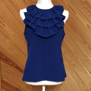 NWOT Anthropologie Hawks Blue Ruffle Top Size 8